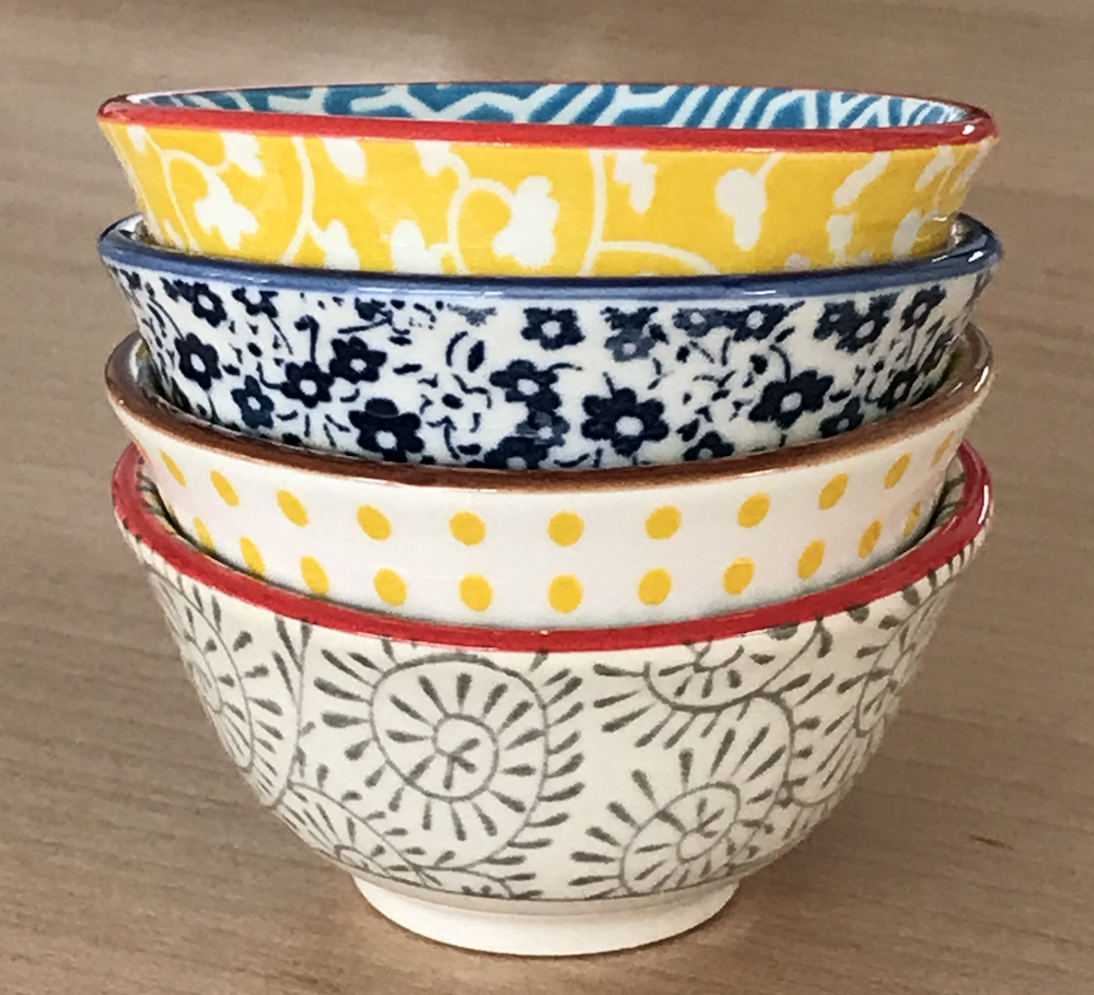 Hand-Printed Pinch Bowls